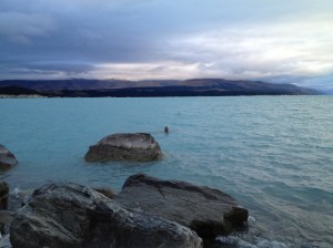 Swimming in Lake Pukaki