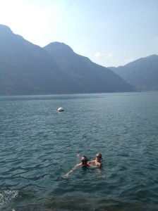 Invigorating swim in Lake Como
