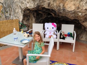 Relaxing on our patio